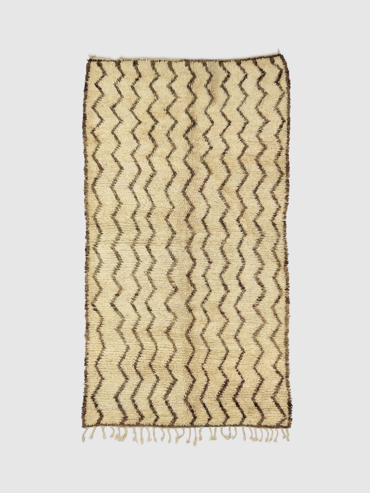 Винтажный ковёр из шерсти Beni Ourain 264x138 см