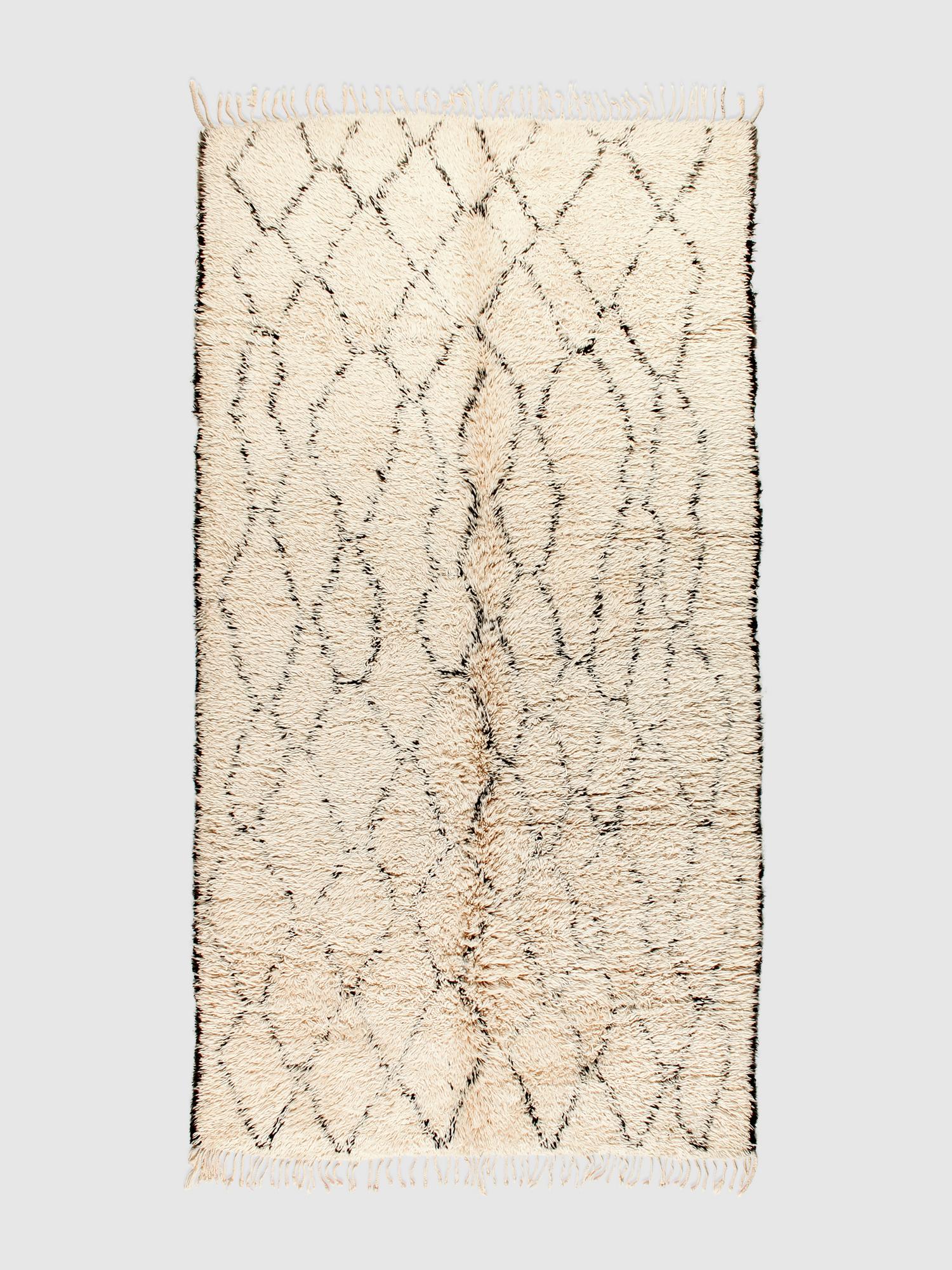 Винтажный марокканский ковёр Beni Ourain 350x185 см