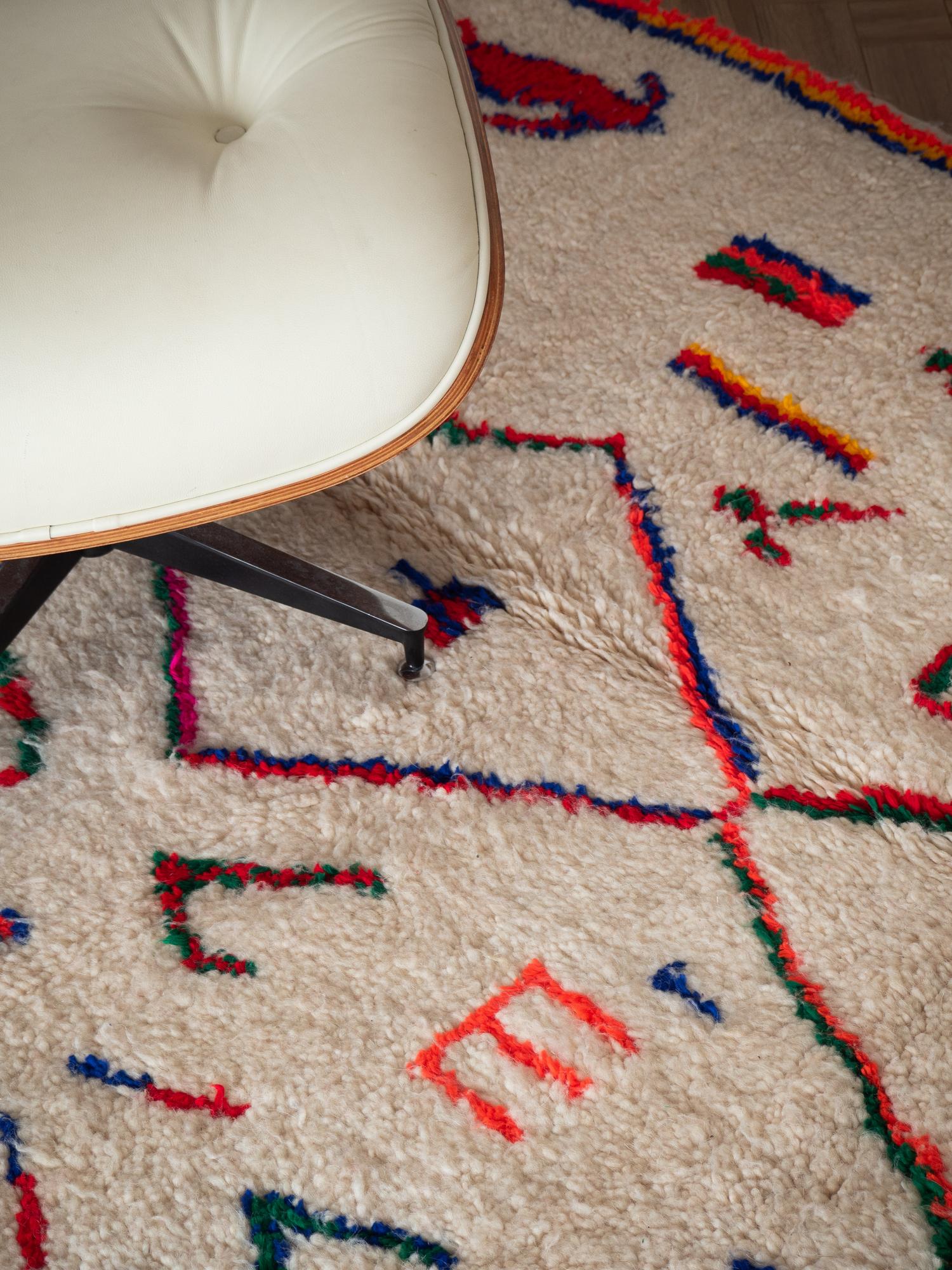 Берберский ковёр из овечьей шерсти Azilal 255х150 см