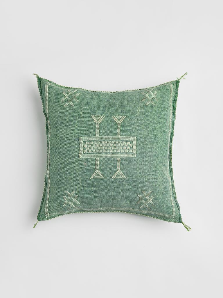 Марокканская подушка из шёлка алоэ вера Emeraude