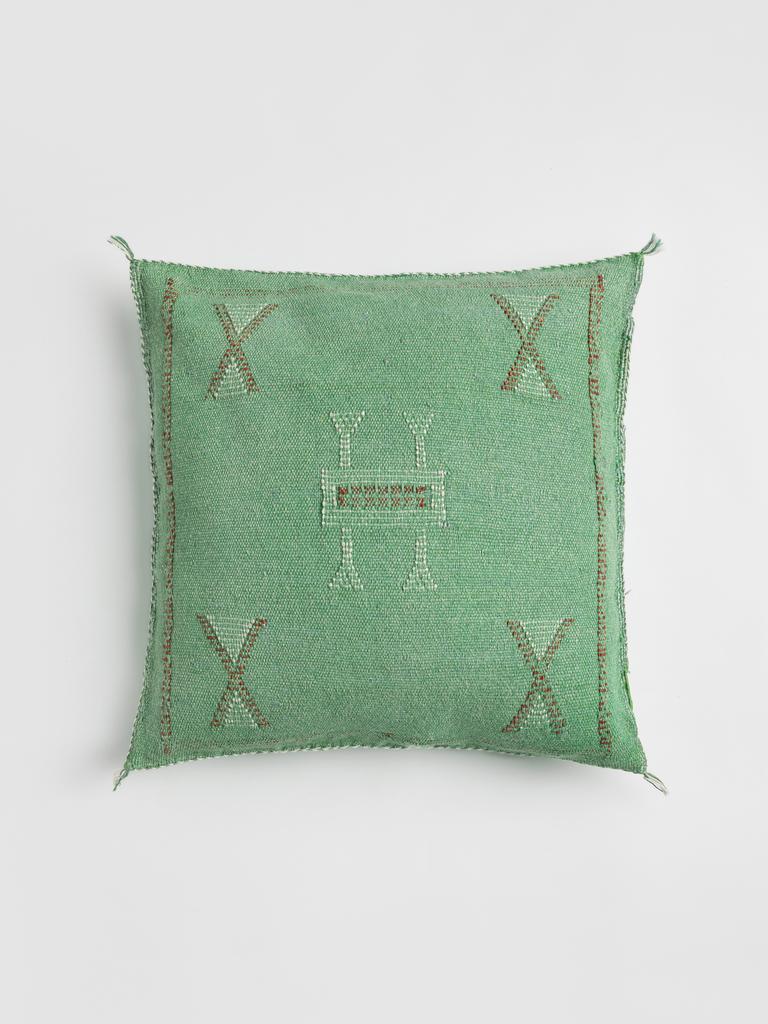 Марокканская подушка из шёлка алоэ вера Vert Rouge