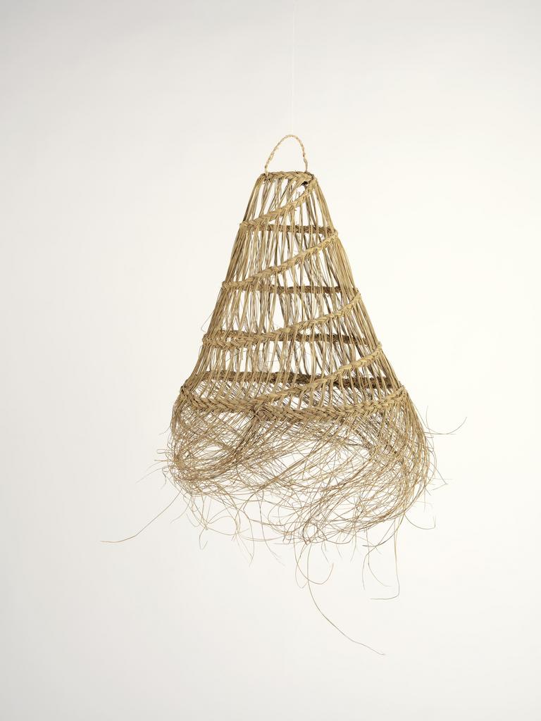 Плетёный абажур из стеблей Халфа No8