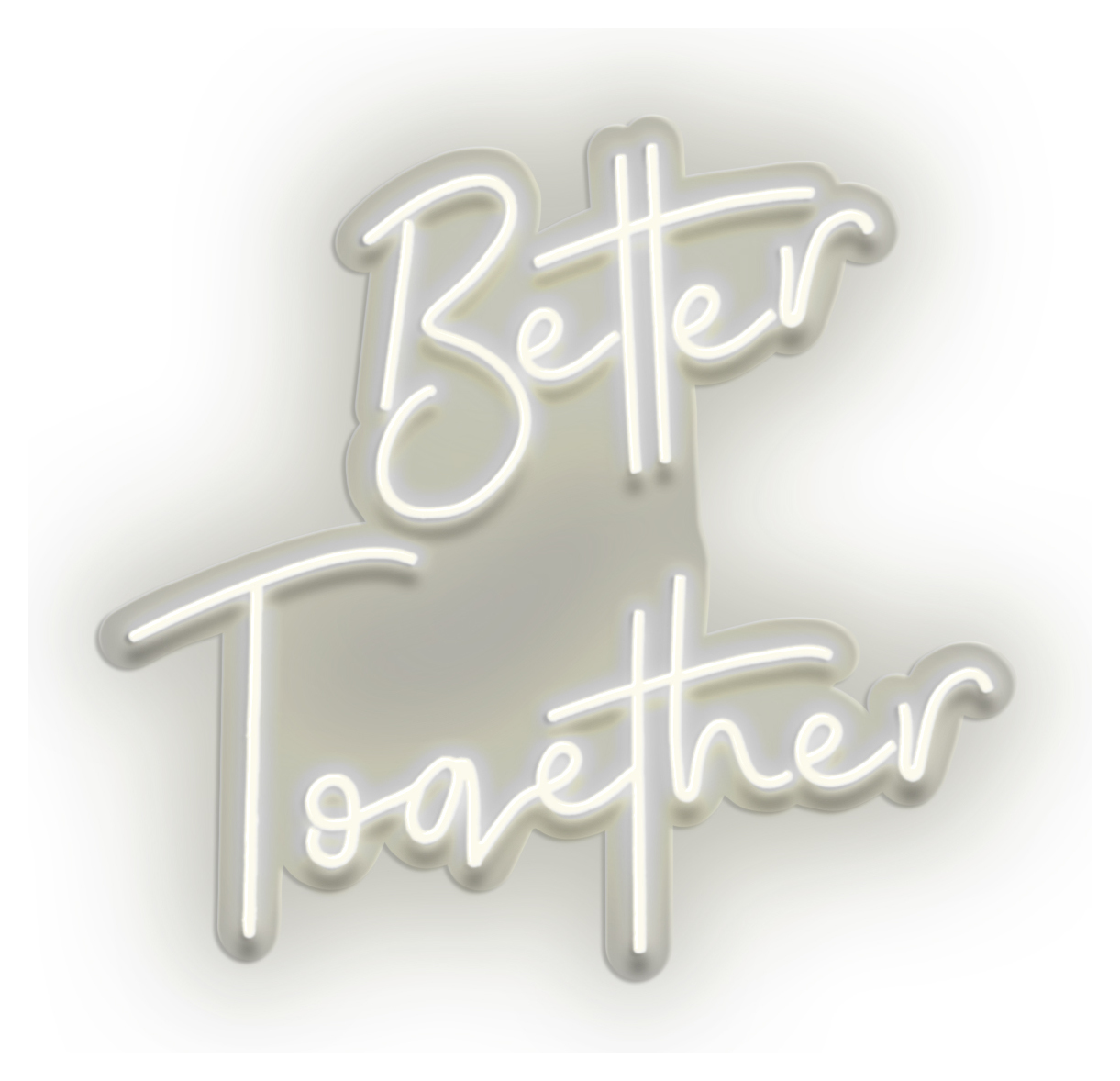 Неоновая надпись "Better together"