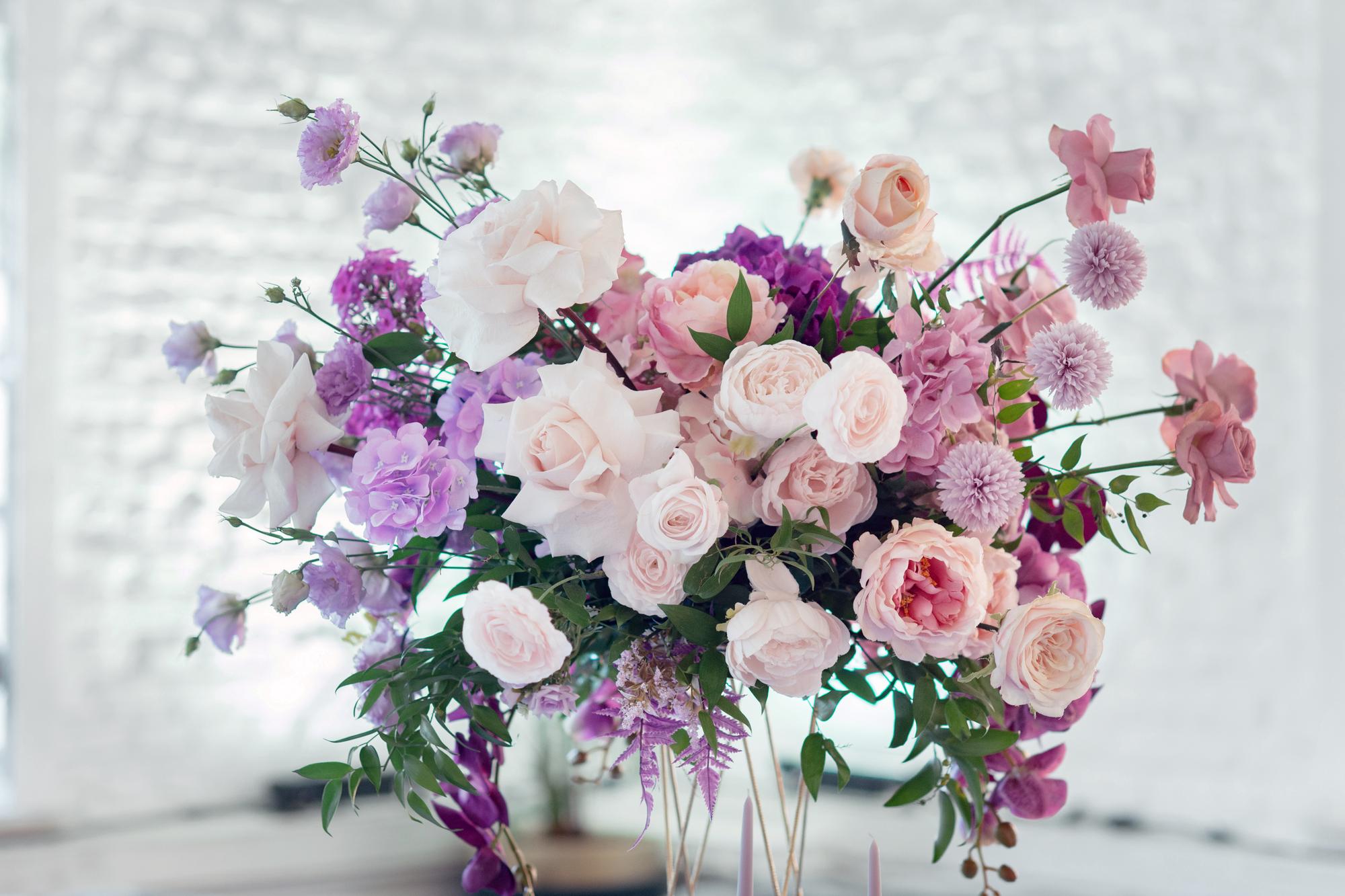 Композиция высокая "Лавандовый раф"