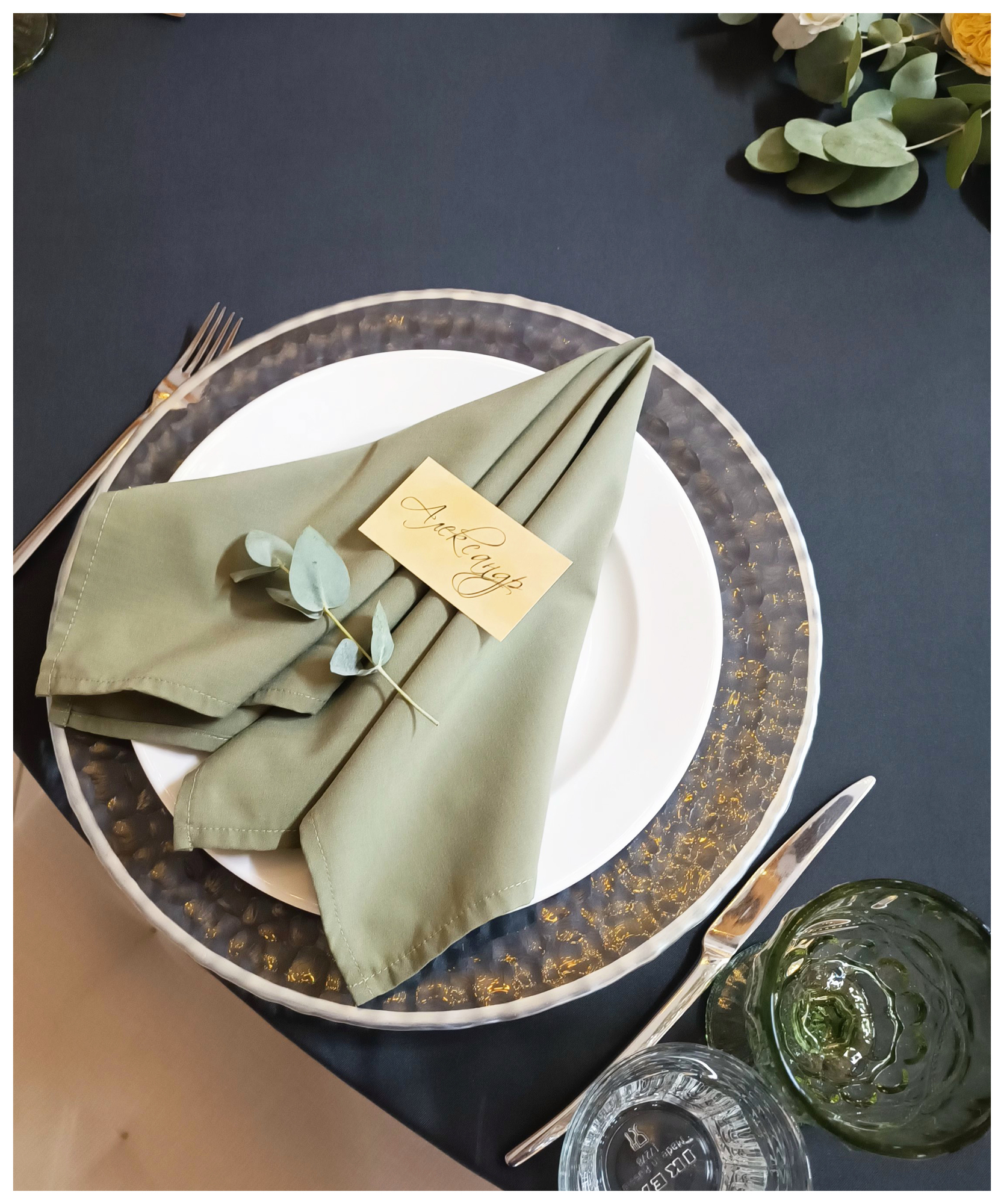 Тарелки серебряный кант