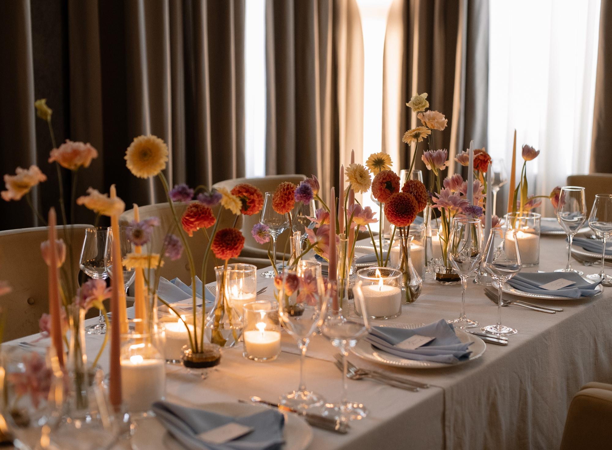 Оформление свадебного стола "Фьюжн"