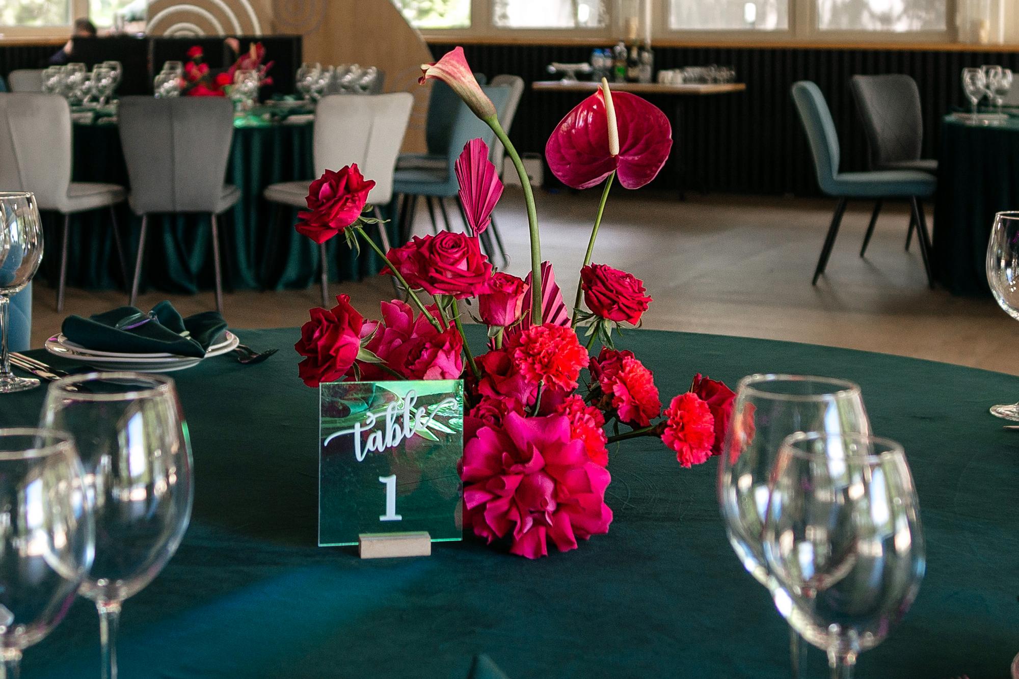 Композиция низкая "Фуксия"