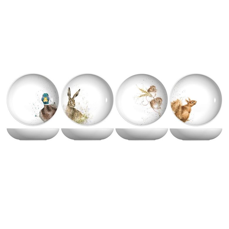 Royal Worcester Wrendale. 036 Набор: 4 тарелки для пасты 22 см