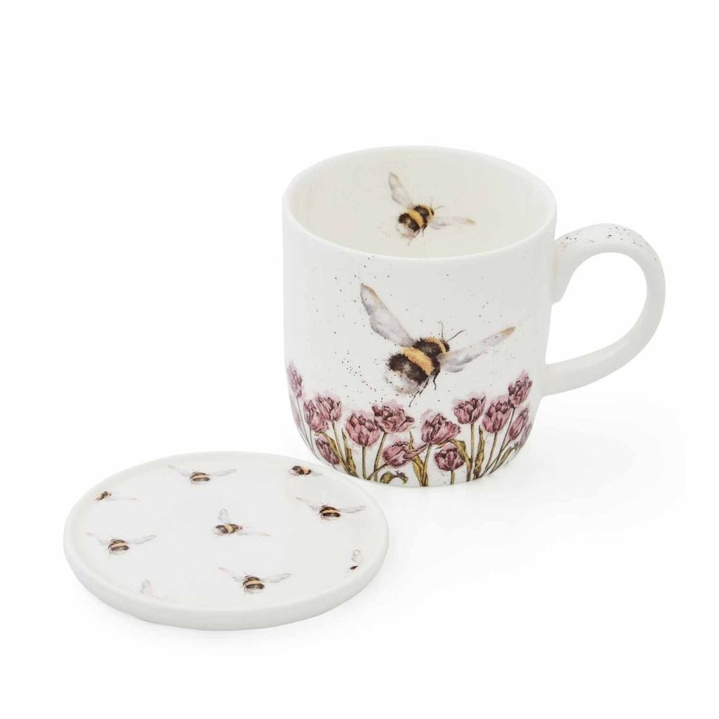 Royal Worcester Wrendale. 057 Кружка с подставкой 'Flight of the Bumblebee' 310 мл