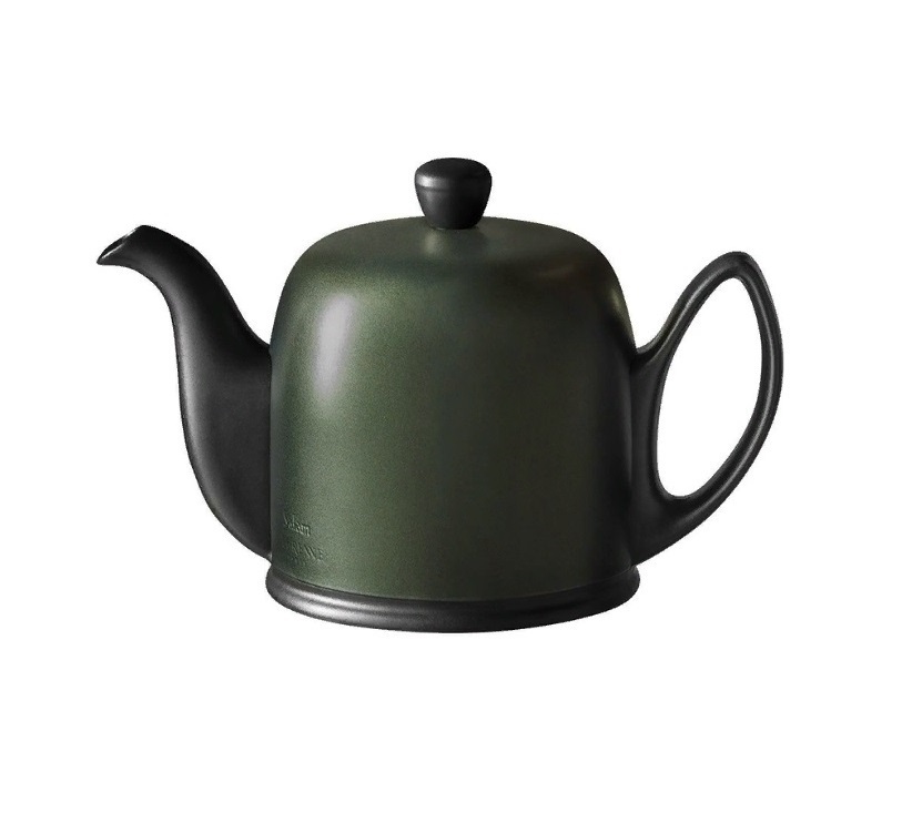 Degrenne Salam Mat Black. Чайник заварочный на 6 чашек с оливковой крышкой 900 мл