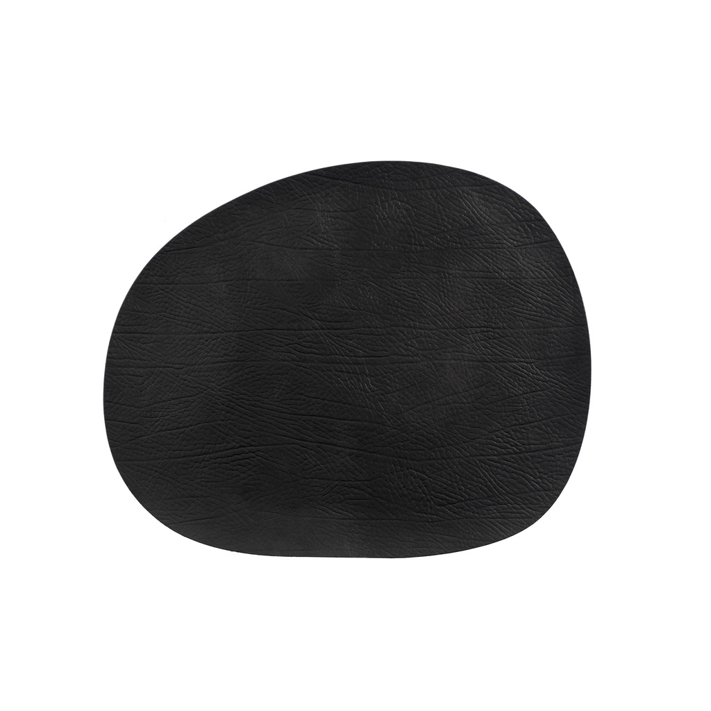 Aida. Салфетка из необработанной переработанной кожи, цвет: черный (black buffalo), 41x33,5 см