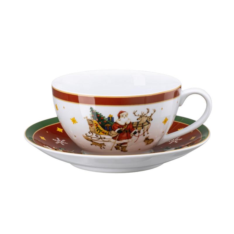 Hutschenreuther Happy Christmas. Чашка 450 мл с блюдцем