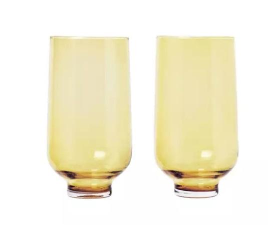 Blomus Flow. Набор: 2 стакана 400 мл, цвет: золото