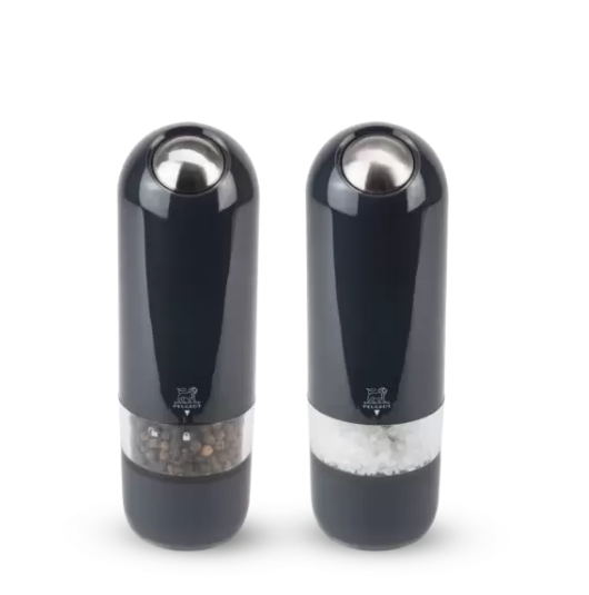 Peugeot Alaska. Набор: 2 предмета электрических мельниц для соли и перца, цвет: черный 17 см