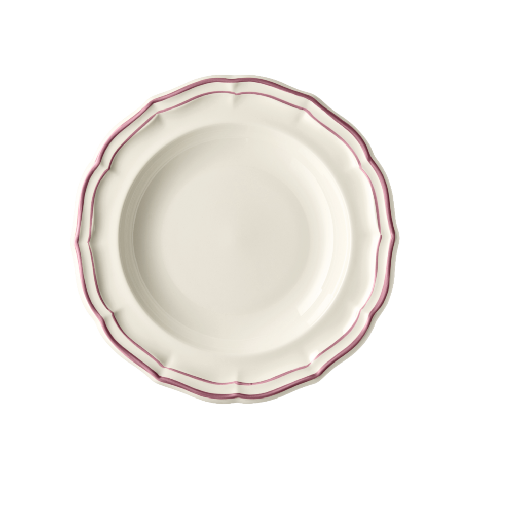 Gien France FILET PIVOINE. Тарелка суповая 23 см