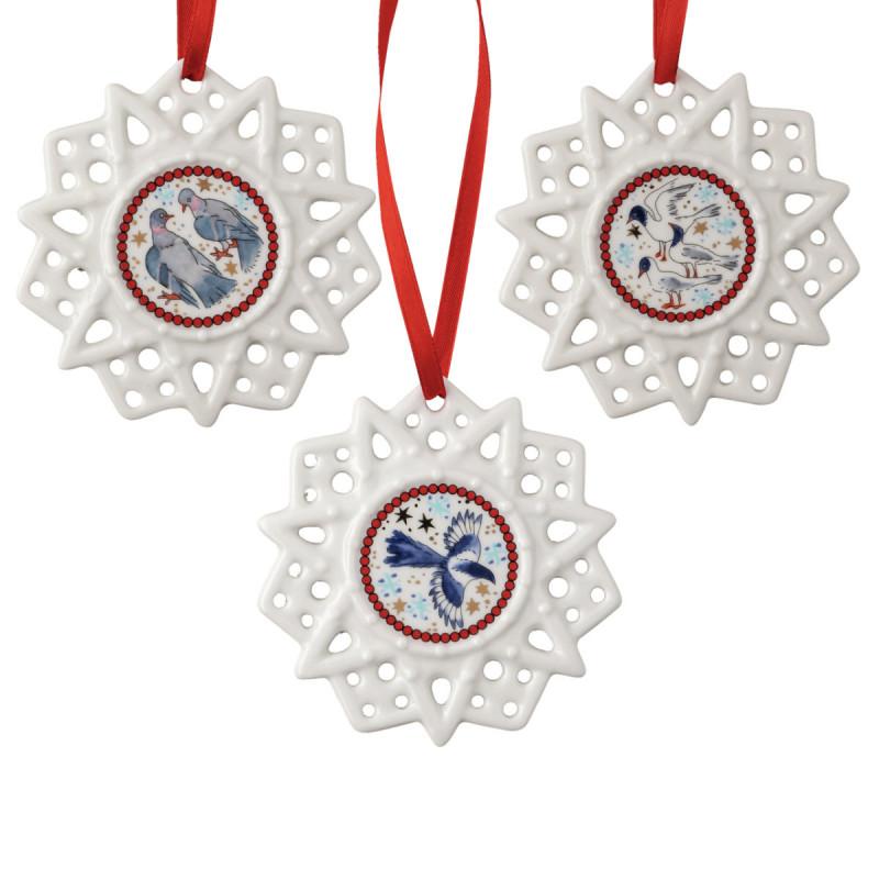 Hutschenreuther Annual Christmas Eve 2023. Набор 3 подвески 7 см