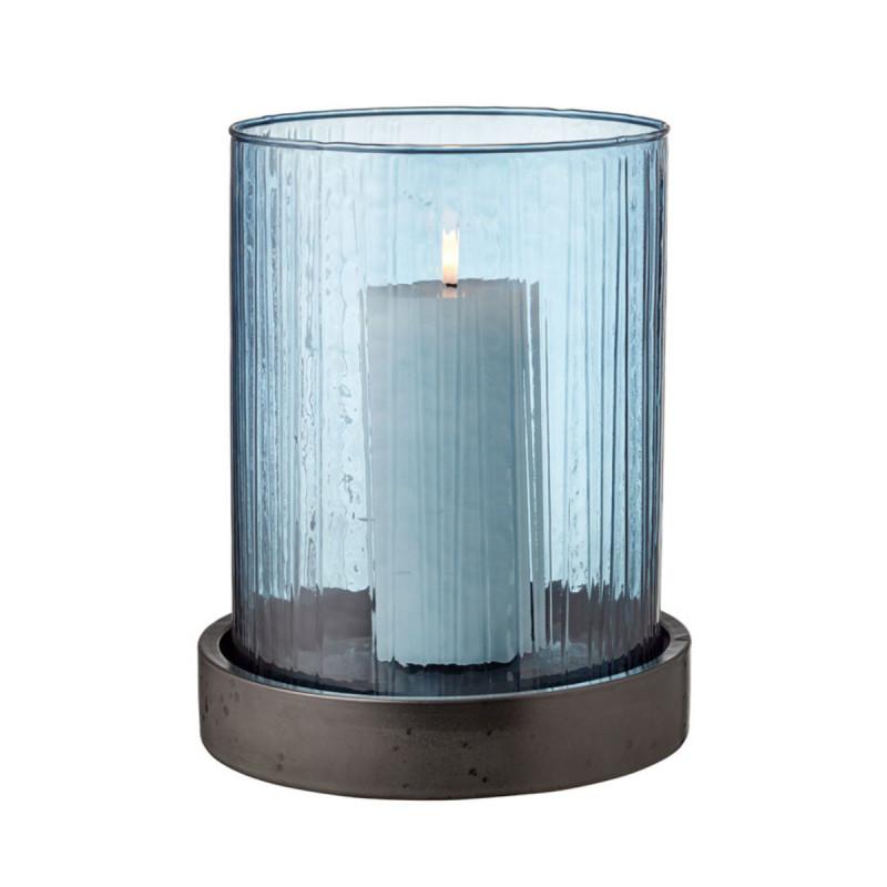 Bitz Kusintha-Glas blue. Подсвечник с LED-свечой 24 см