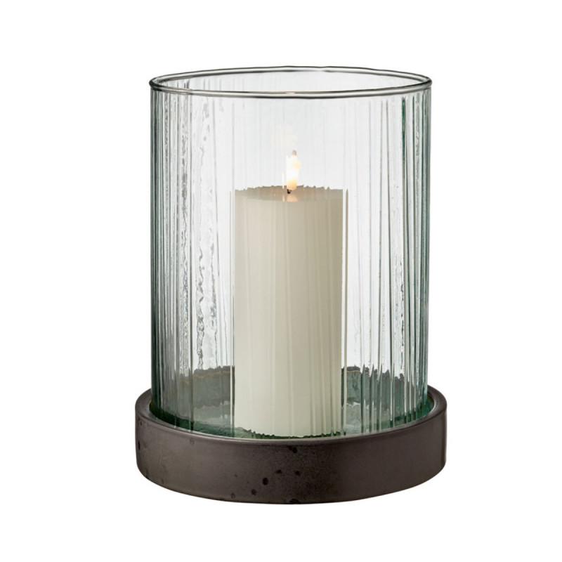 Bitz Kusintha-Glas green. Подсвечник с LED-свечой 24 см