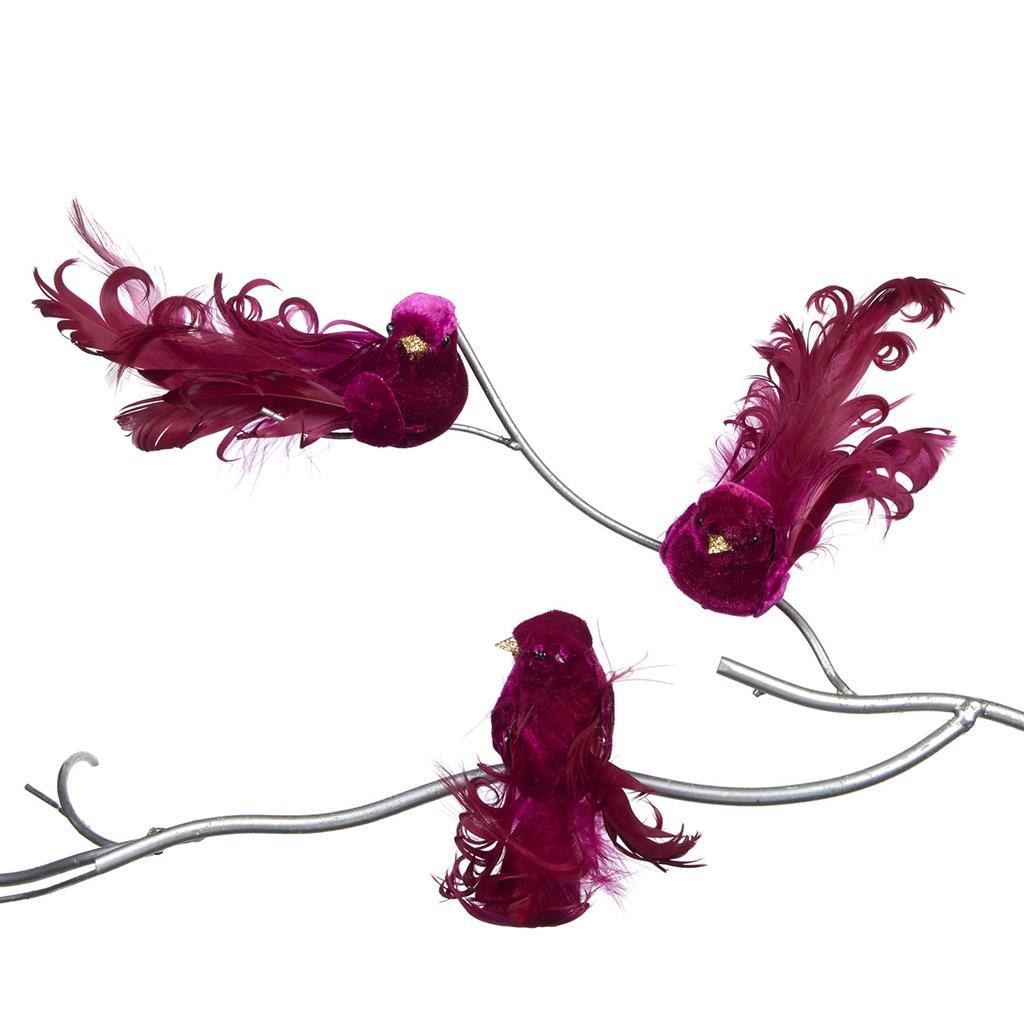 Goodwill. Новогоднее украшение 'Пурпурная птичка с перьевым хвостиком' 16 см