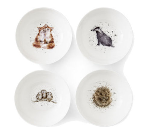 Wrendale. Набор: 4 тарелки для хлопьев 15 см