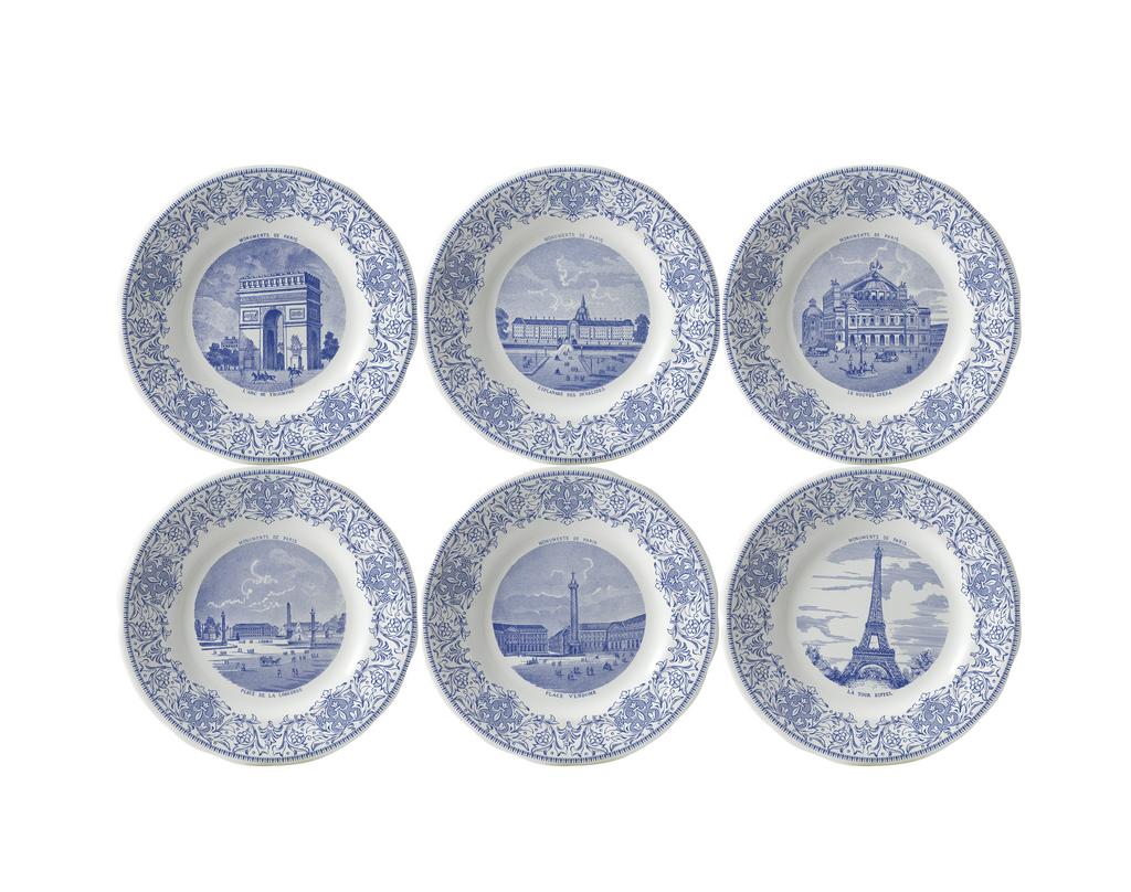 Gien MONUMENTS PARIS. Набор: 6 тарелок 19,8 см