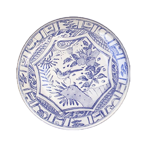 Gien BLUE BIRD. Набор: 4 десертных тарелки 22 см