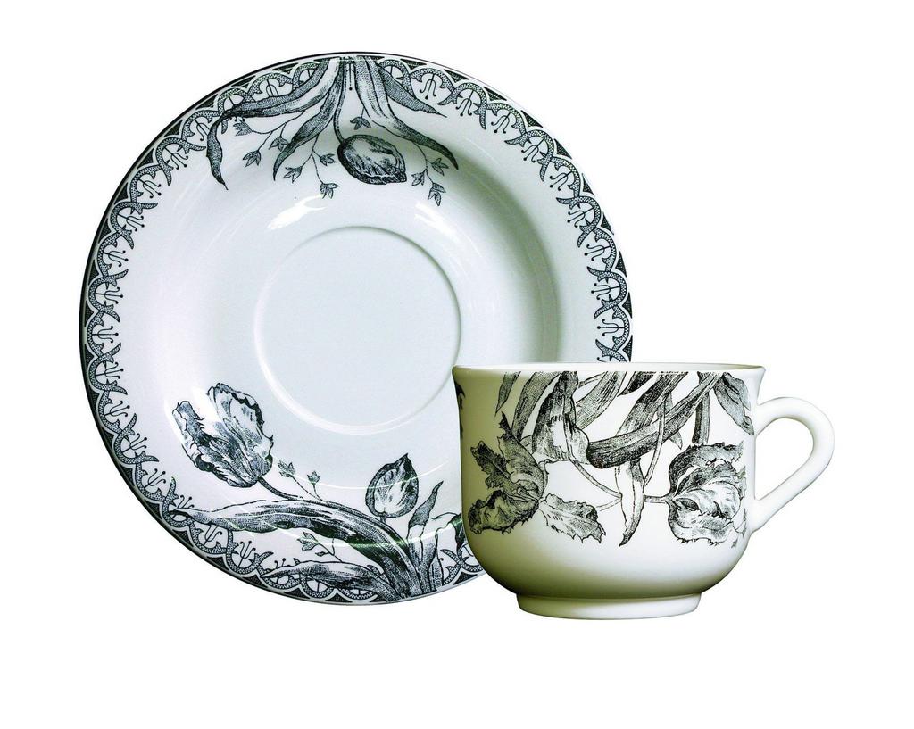 Gien TULIPES NOIRES. Набор: 2 чайные пары 430 мл