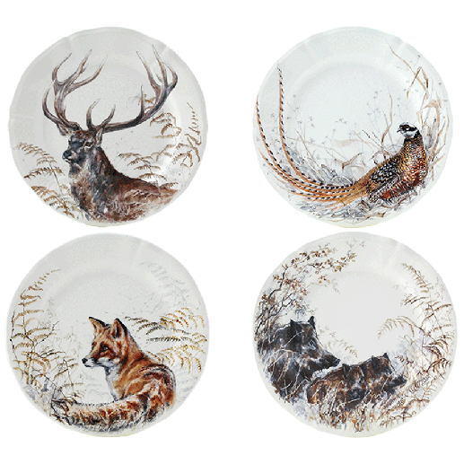 Gien SOLOGNE. Набор: 4 десертных тарелки 23,2 см