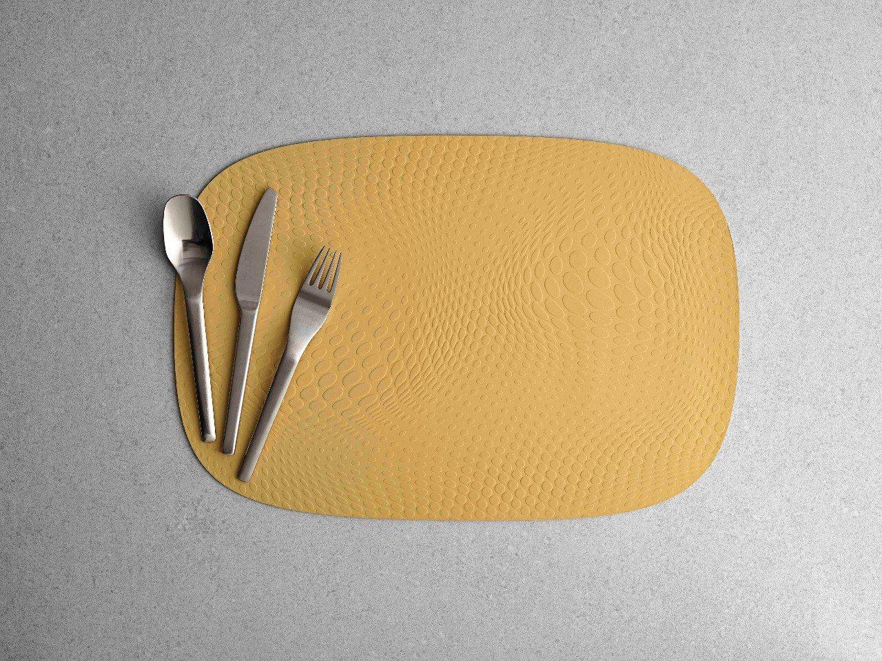 Aida Karim. Салфетка из переработанной кожи, цвет: mustard, 45x30,6 см