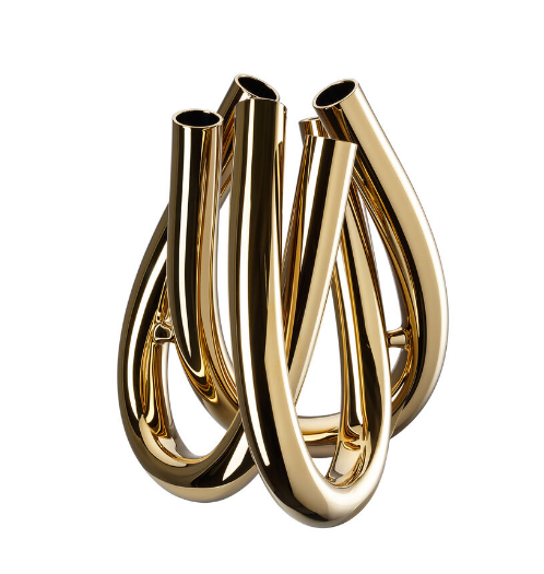 Rosenthal Triu. Ваза стекло, цвет: золотой 21,6 см