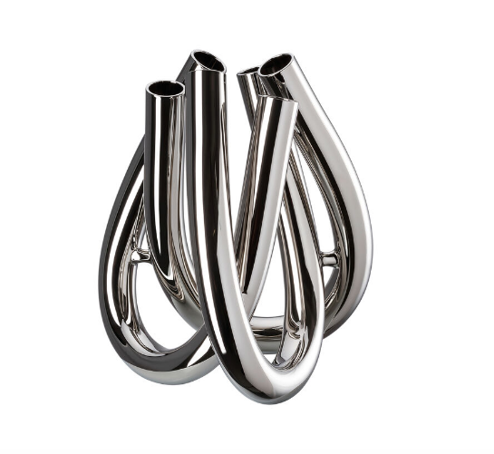 Rosenthal Triu. Ваза стекло, цвет: серебро 21,6 см