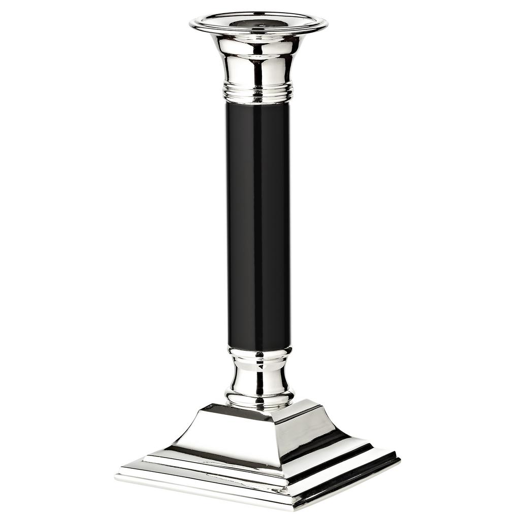 Edzard. Канделябр для стержневой свечи, черный стержень, посеребренный, с защитой от потускнения Lincoln высота 19 см