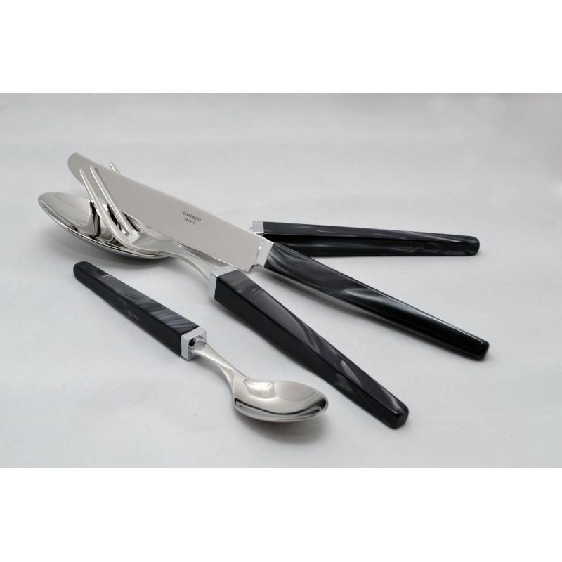 Capdeco Quio. Приборы столовые, набор из 24 предмета, цвет: pearly black