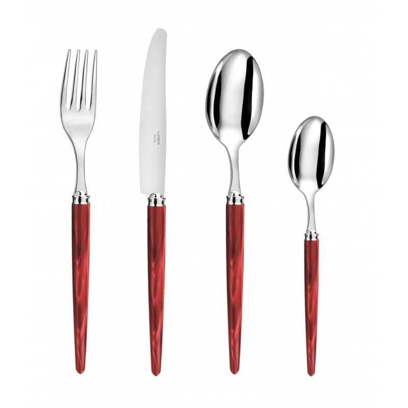 Capdeco Tang. Приборы столовые, набор из 24 предмета, цвет: grenadine