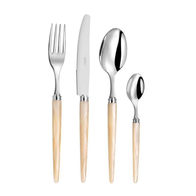 Capdeco Tang. Приборы столовые, набор из 24 предмета, цвет: pearl