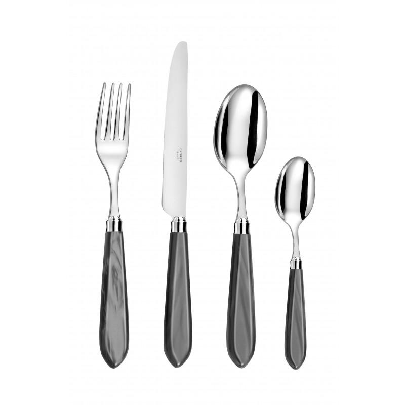Capdeco Omega. Приборы столовые, набор из 24 предмета, цвет: pearly black