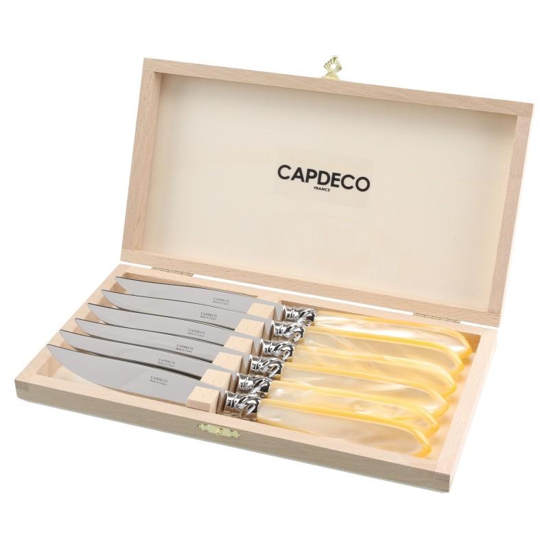 Capdeco Diana. Набор: 6 ножей для стейка, цвет: pearl