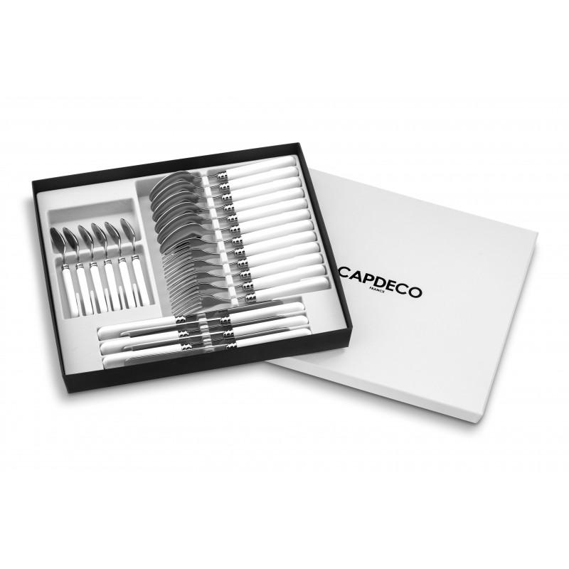 Capdeco Helios. Приборы столовые, набор из 24 предмета, цвет: white