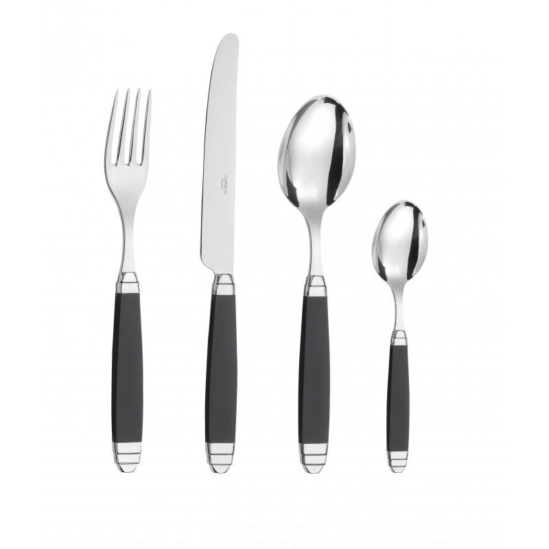 Capdeco Mercure. Приборы столовые, набор из 24 предмета, цвет: black