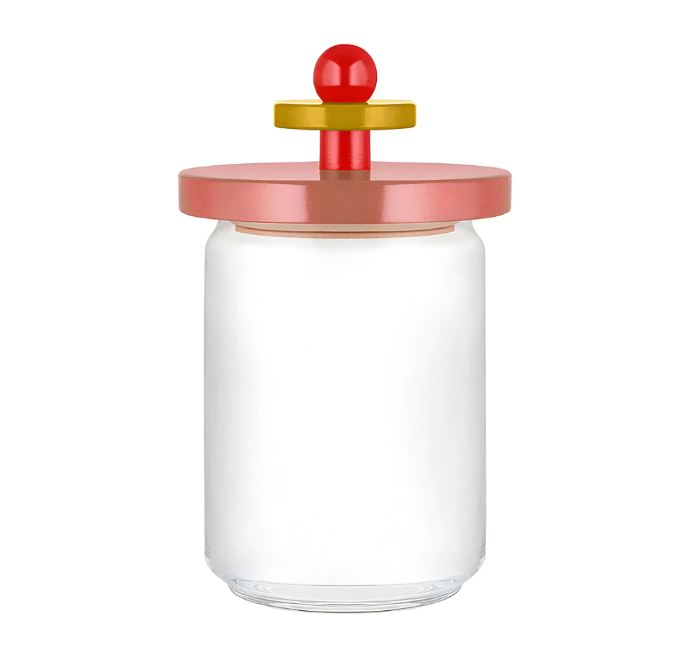 Alessi. Банка с крышкой из бука, цвет: розовая, 1000 мл
