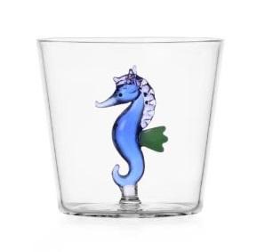 Ichendorf Marine Garden. Стакан с голубым морским коньком 8x8,5 см