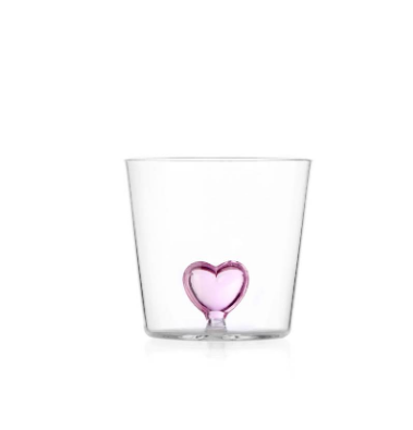 Ichendorf Cuore. Стакан с розовым сердцем 8x8,5 см