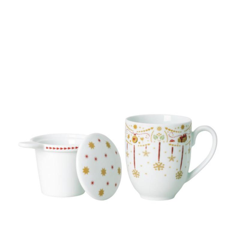 Hutschenreuther Christmas Love. Кружка с крышкой и фильтром для чая 400 мл