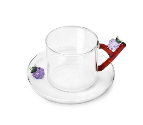 Ichendorf Fruits and Flowers. Чайная чашка с блюдцем и ежевикой 7x8 см