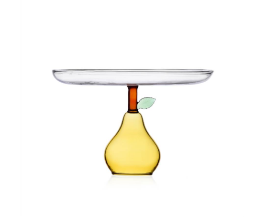 Ichendorf Fruits and Flowers. Блюдо на ножке грушево-желтого цвета 13,3x20 см