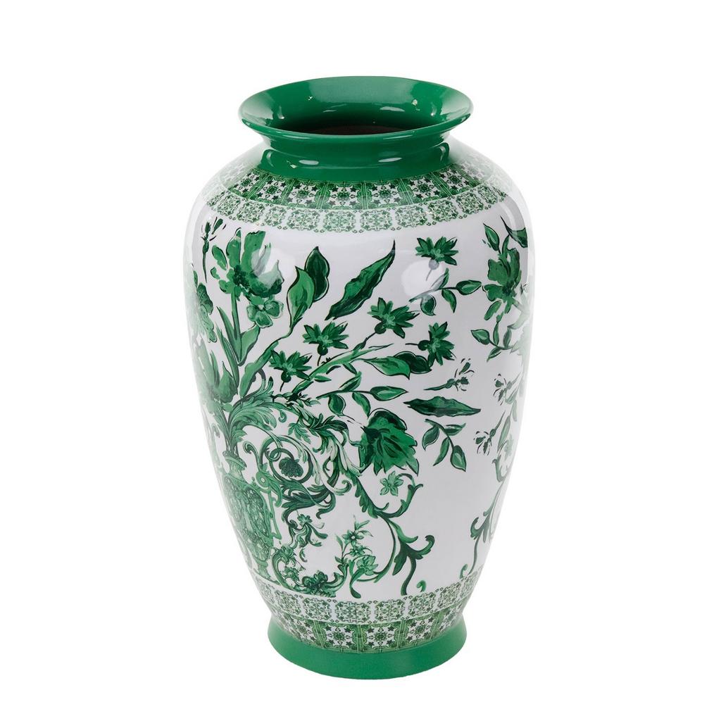 Goodwill. Высокая ваза для цветов, цвет: зеленый/белый, 37 см