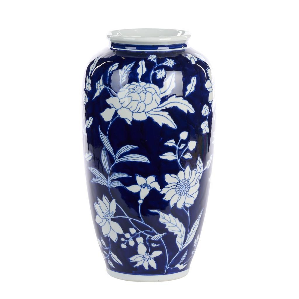 Goodwill. Высокая ваза для цветов, цвет: синий/белый, 37 см