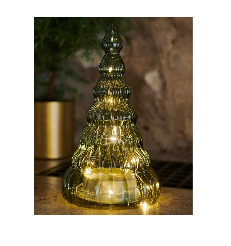 Sirius Winterlights 2025. Елочка с 15 светодиодными лампами, цвет: зеленый, 23,5 см