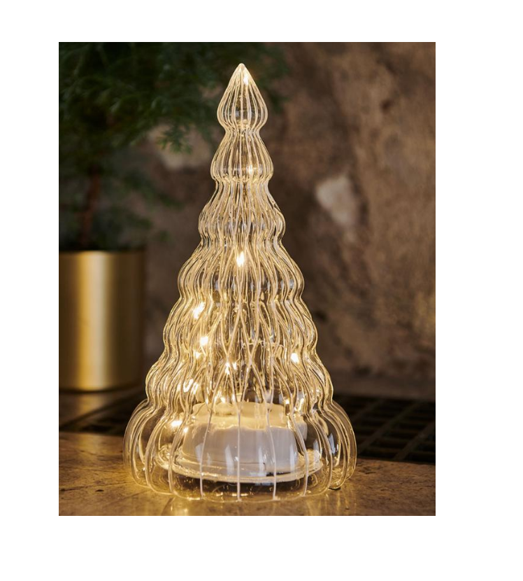 Sirius Winterlights 2025. Елочка с 15 светодиодными лампами, цвет: прозрачный/белый, 23,5 см