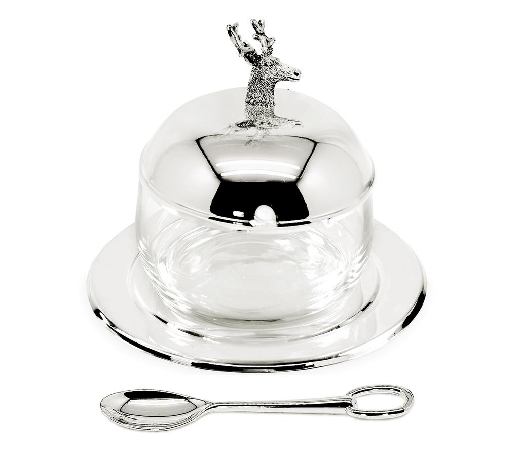 Edzard. Банка для варенья, с подставкой и ложкой, Hirsch 350 г.